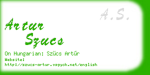 artur szucs business card
