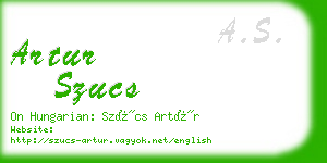 artur szucs business card